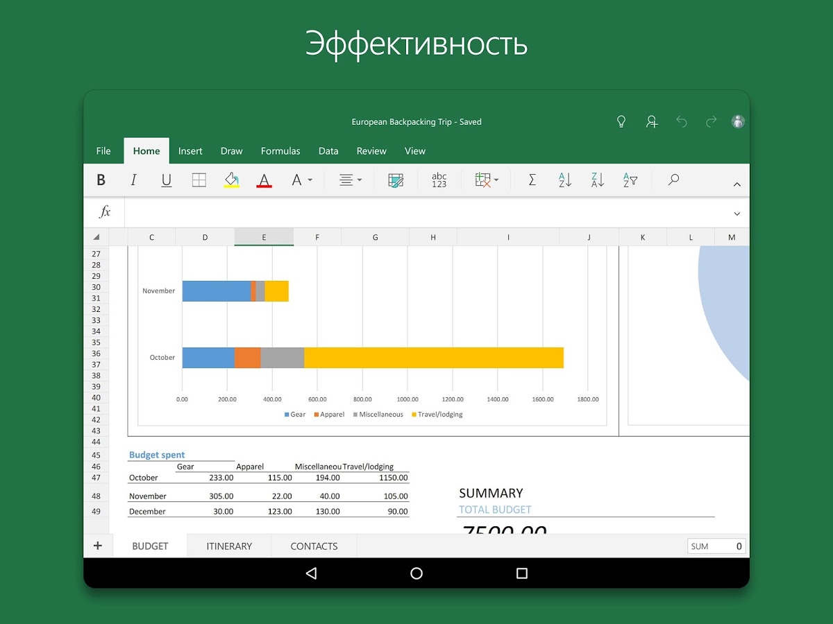 Скачать Excel 16.0.17726.20080 для Android