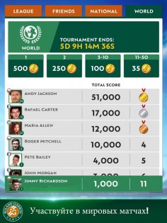 Roland-Garros Tennis Champions 1.22. Скриншот 10