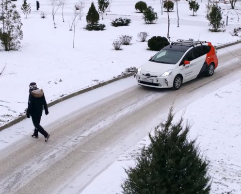 Яндекс испытал свой беспилотный автомобиль в снегу