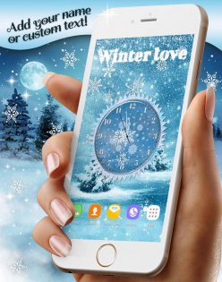 Winter Snow Clock Wallpaper 6.10.7. Скриншот 1