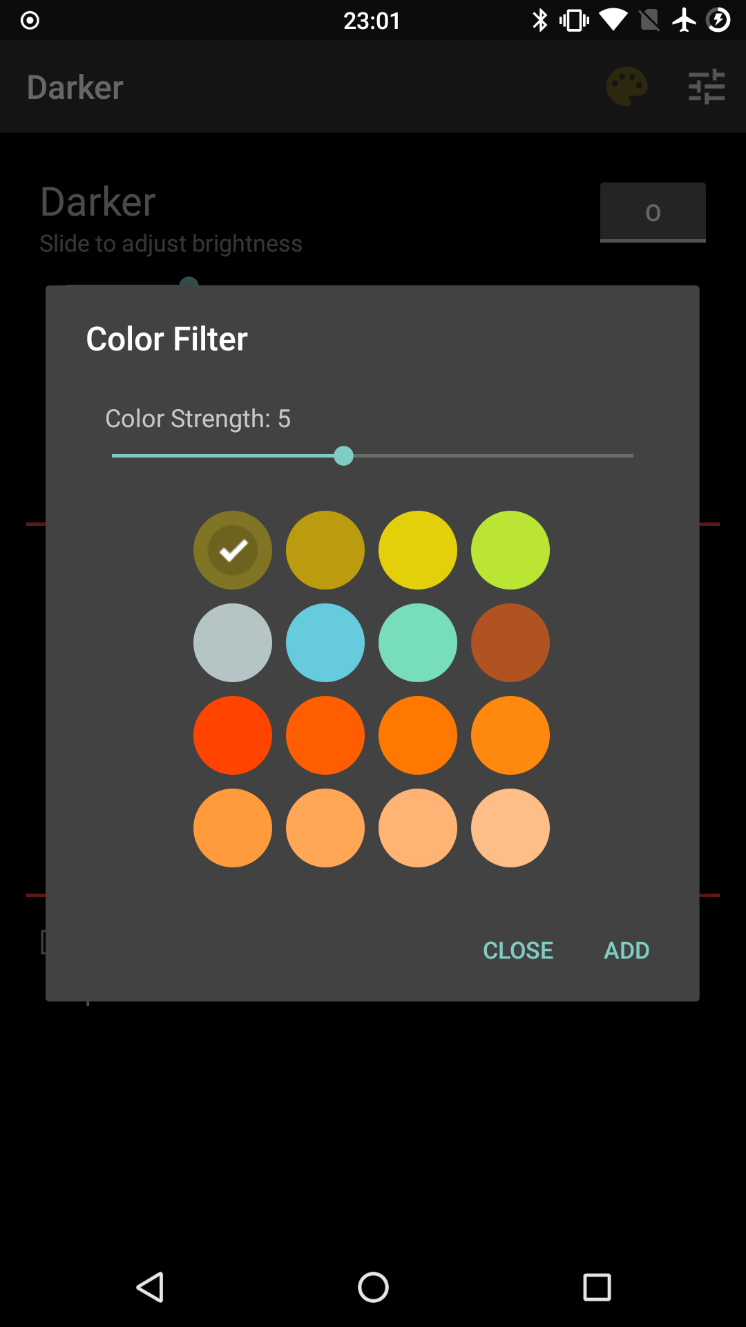 Затемнение экрана на андроид. Цветной фильтр экрана Android.