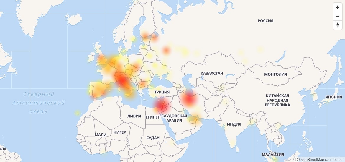 Карта сбоев телеграмм