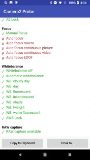 Camera2 Probe 0.9.32. Скриншот 2
