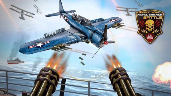 WW2 Naval Gunner Battle Air Strike: Free War Games 2.3. Скриншот 6