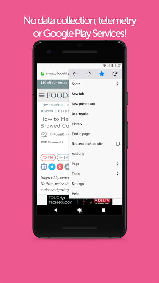 Браузер Waterfox для Android на основе Firefox и Tor стал ещё защищённее