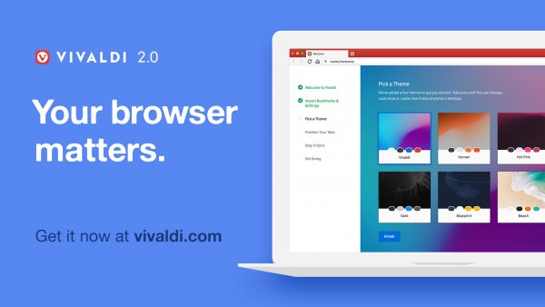 Вышел браузер Vivaldi 2.0 с синхронизацией данных, веб-панелями и адаптивными темами