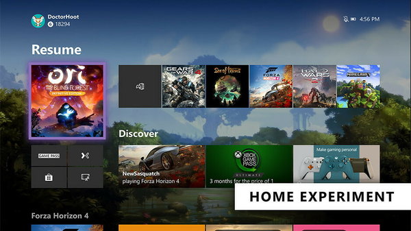 Microsoft обновила меню Xbox One