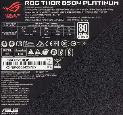 Красиво, качественно, дорого. Обзор ASUS ROG THOR 850W