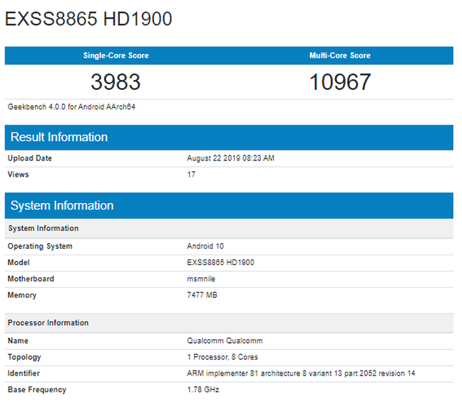 Geekbench раскрыл ключевые характеристики OnePlus 7T