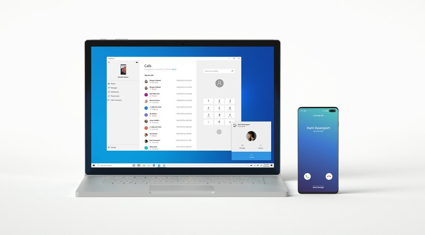 В последней тестовой сборке Windows 10 появилась возможность звонить