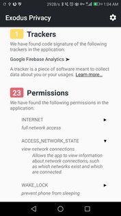 Exodus Privacy 3.3.2. Скриншот 3