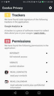 Exodus Privacy 3.3.2. Скриншот 5