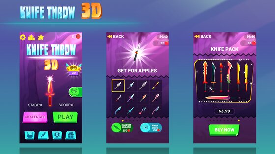 Knife Throw 3D 2.33. Скриншот 11