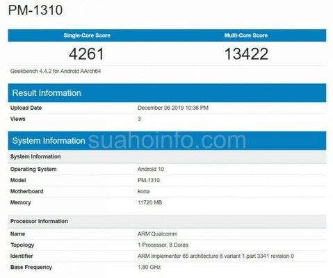 Sony Xperia 3 на Snapdragon 865 засветился в Geekbench