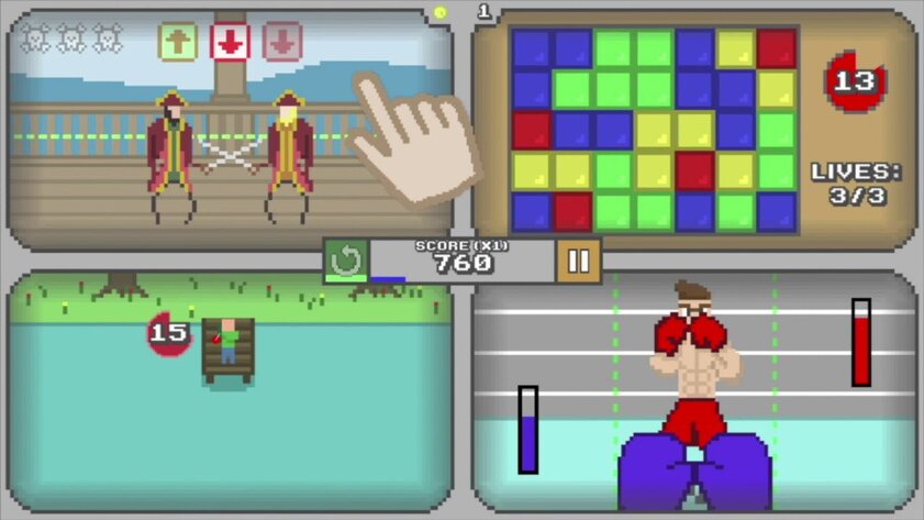 В App Store выйдет Quadracade, в которой нужно играть одновременно в четыре игры