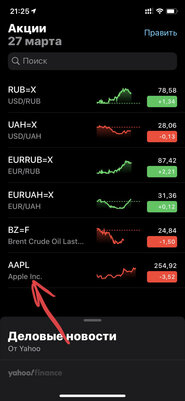 Курсы валют падают: следим за ними на iPhone через «Акции»