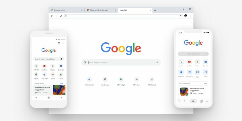 В Google Chrome полностью изменили кнопки и выпадающие меню