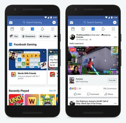 Facebook* запускает стриминг игр на мобильных устройствах