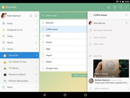 Wunderlist 3.4.21. Скриншот 11