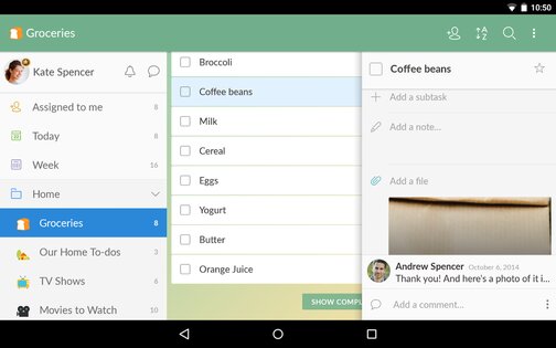 Wunderlist 3.4.21. Скриншот 17