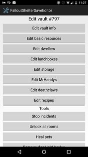 Fallout Shelter Save Editor 1.6.8. Скриншот 1