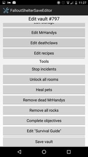 Fallout Shelter Save Editor 1.6.8. Скриншот 2