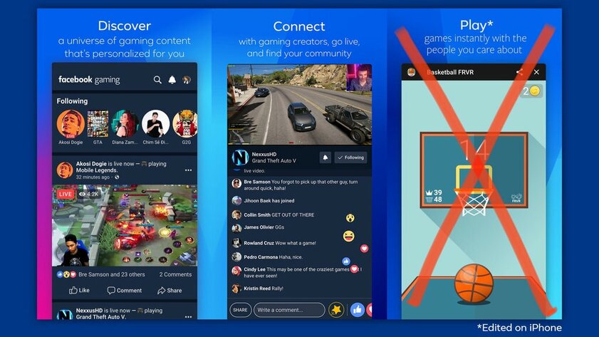 Из-за ограничений Apple приложение Facebook* Gaming вышло для iOS без игр