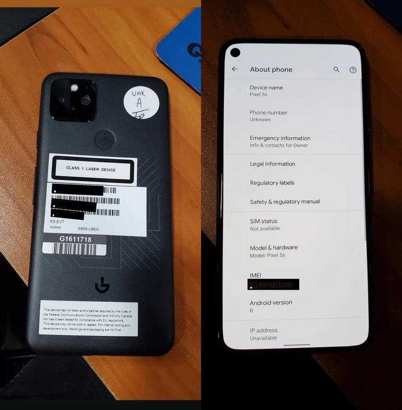 Живое фото раскрыло, что помимо Pixel 5 будет ещё и Pixel 5s