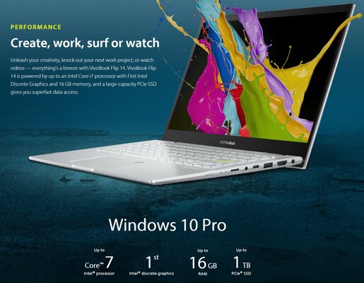 Представлен ASUS VivoBook Flip 14 — первый ноутбук с дискретной видеокартой Intel