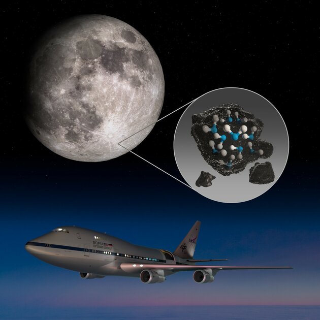 NASA впервые обнаружило воду на солнечной стороне Луны