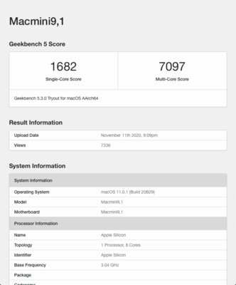Geekbench: MacBook Air на Apple M1 мощнее всех последних Mac на Intel