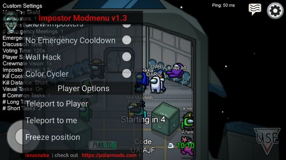 Impostor MOD Menu 1.9.1. Скриншот 2