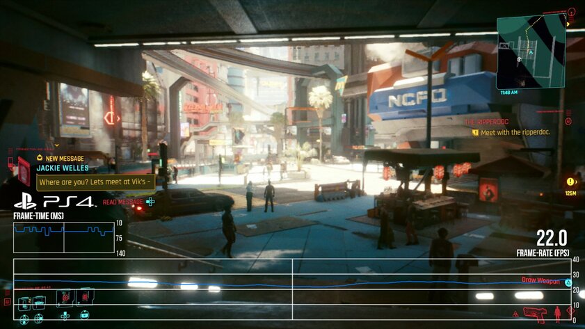 Cyberpunk 2077 на PS4 работает отвратительно: 720р и 15 FPS