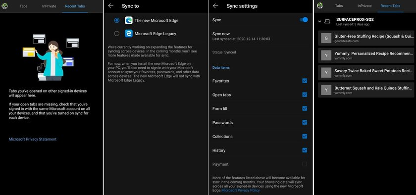 Microsoft Edge научился синхронизировать вкладки и историю между Windows и Android