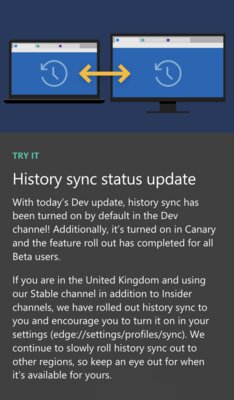 Синхронизация истории и вкладок между платформами: Microsoft Edge получил долгожданное обновление