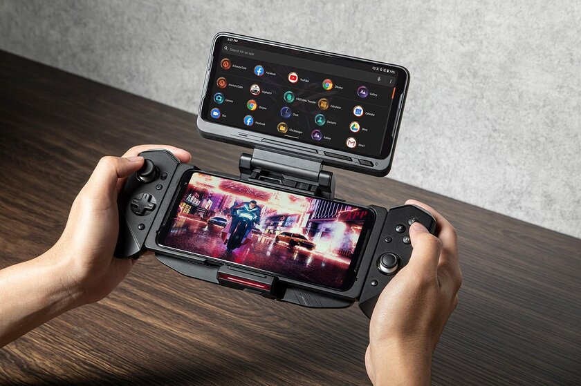 Игровой смартфон от ASUS с дополнительным дисплеем на задней панели засветился на видео