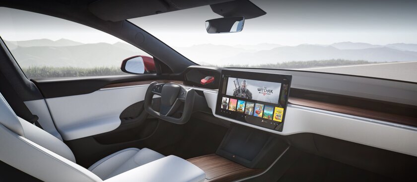 На Tesla Model S можно поиграть в «Ведьмак 3»: авто не уступает PS5 по производительности