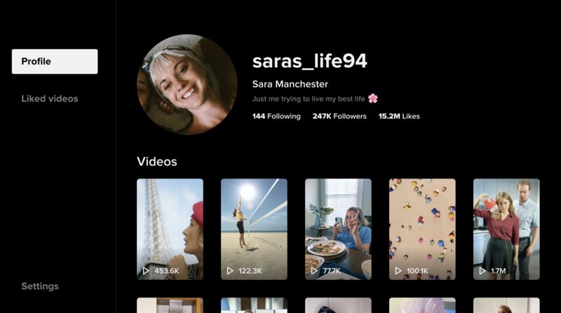 У TikTok появилось приложение для Android TV. Видео отображаются вертикально