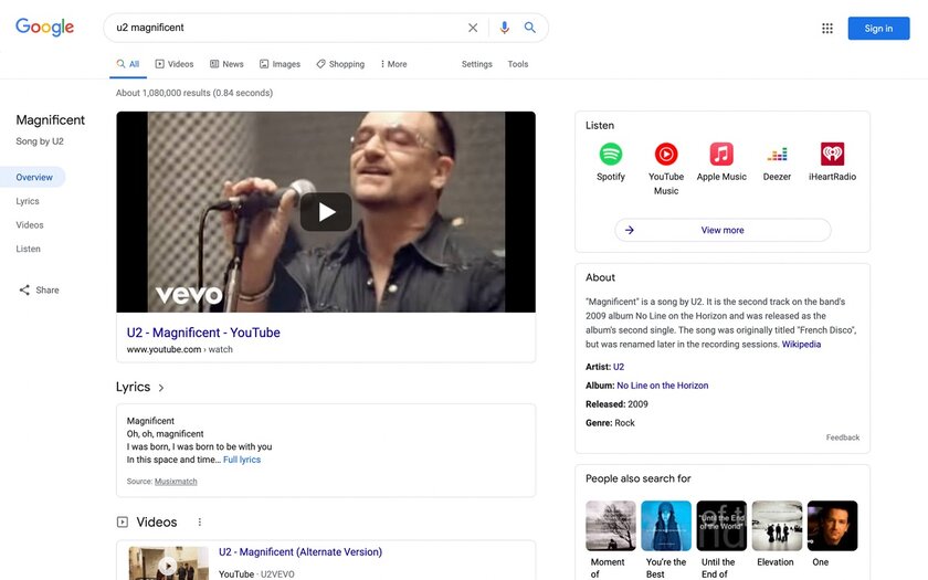 Google выпустила редизайн поиска для запросов о музыке: послушать желаемый трек стало проще