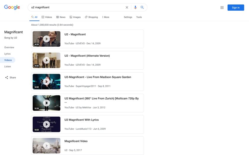 Google выпустила редизайн поиска для запросов о музыке: послушать желаемый трек стало проще
