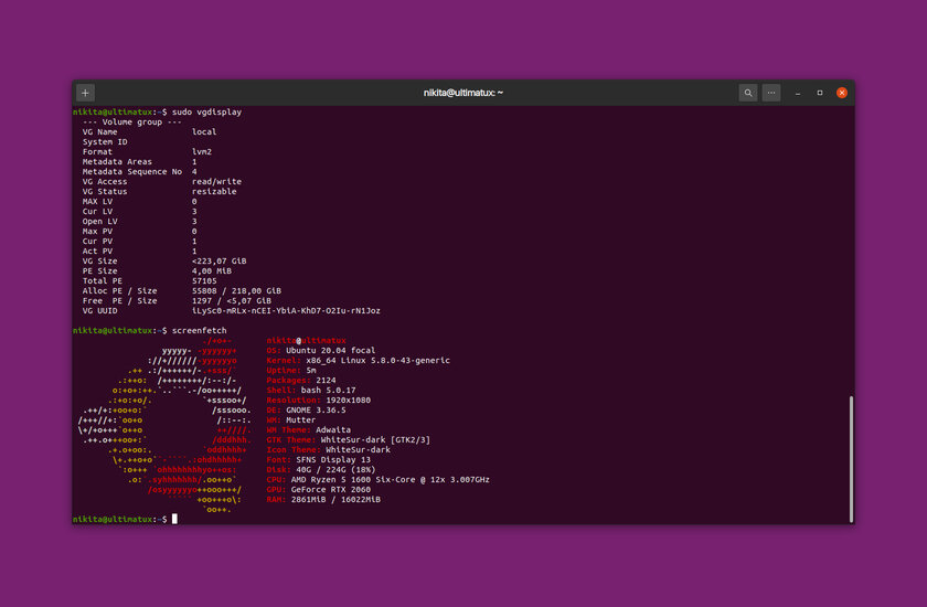 Как установить и настроить Ubuntu на нескольких LVM-разделах