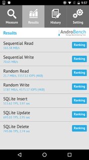 AndroBench 5.0.1. Скриншот 3