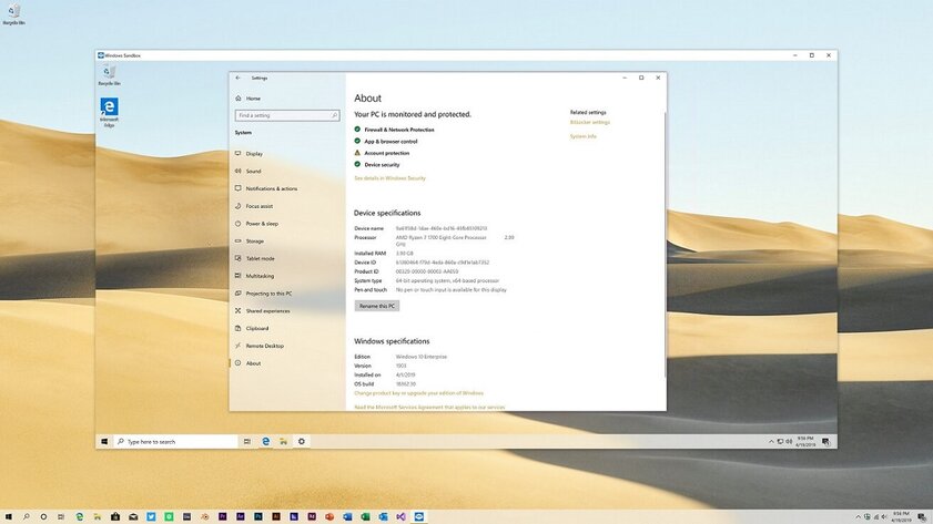 В Windows 10 прокачали Песочницу: она будет запускаться и работать быстрее