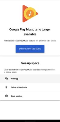Google Play Музыка получила последнее обновление — приложение просит удалить себя