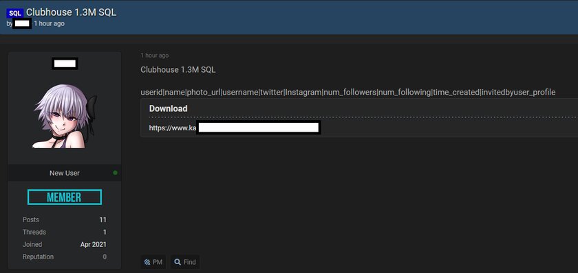 Данные 1,3 млн пользователей Clubhouse слили в сеть. Стоит ли беспокоиться?