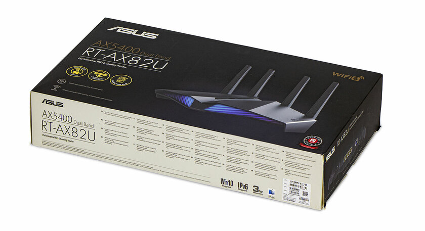 Обзор роутера ASUS RT-AX82U: космическая внешность и начинка — Упаковка, комплектация, внешний вид. 1