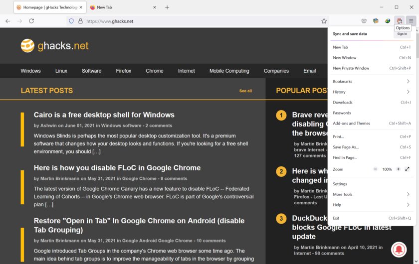 Вышел Firefox 89: обновлённый интерфейс, упрощённое меню и прочие изменения