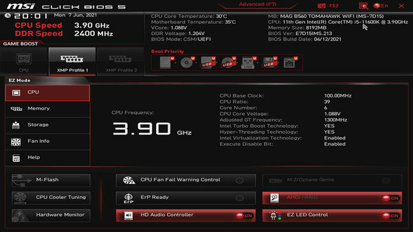 Обзор материнской платы MSI MAG B560 TOMAHAWK WIFI