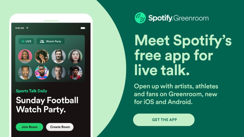 Даже у Spotify появился аналог Clubhouse — Greenroom