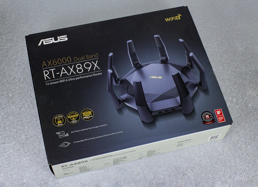 Это роутер, а не НЛО в виде паука. Обзор ASUS RT-AX89X — Упаковка, комплектация, внешний вид. 1